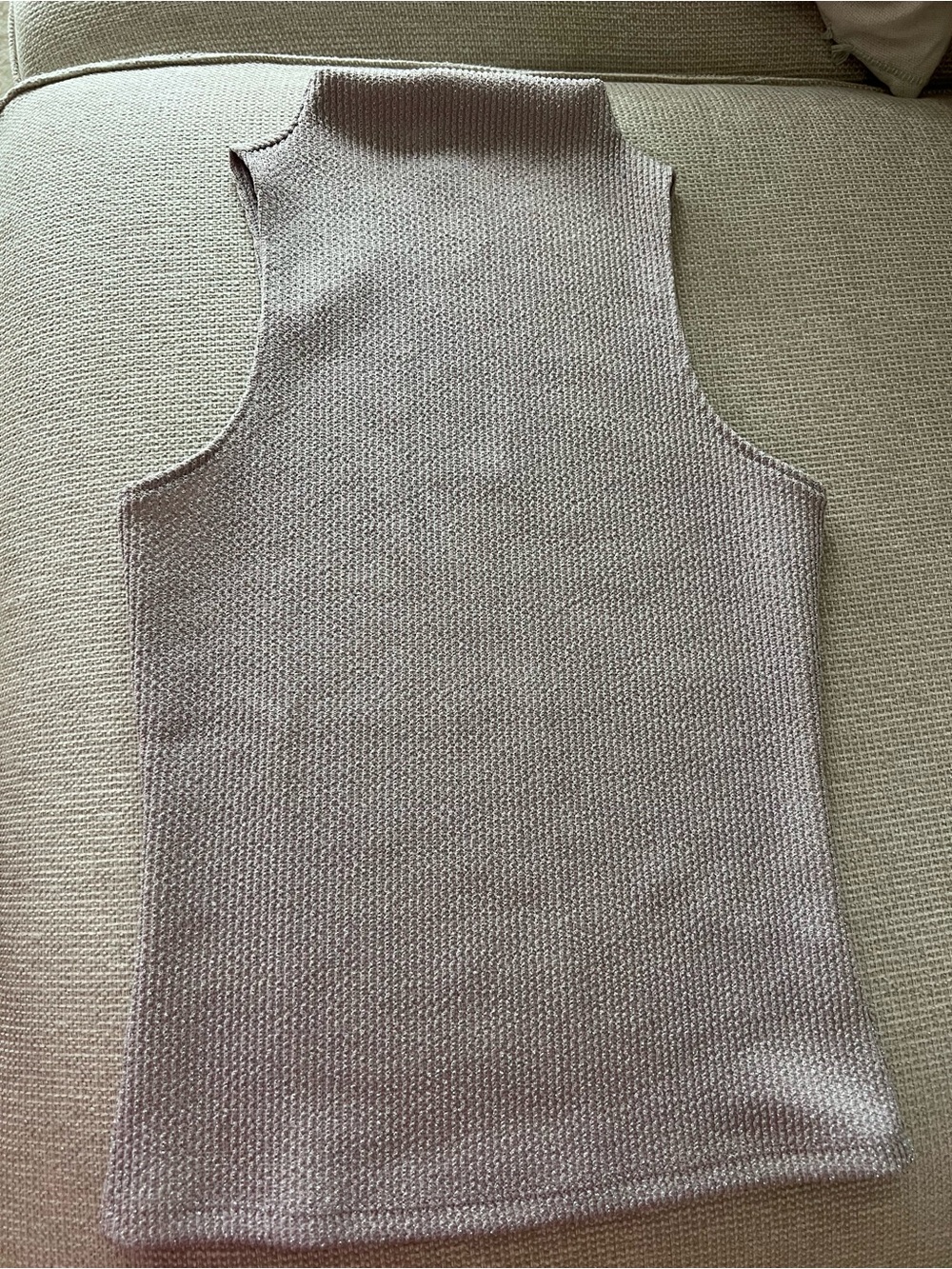 H&M Ribbed Sleeveless Turtleneck Tank - Dusty Rose